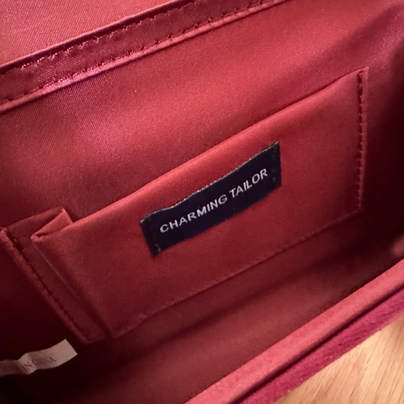 Charming Tailor Evening Clutch, Suede, Magenta, NWOT - Picture 5 of 5